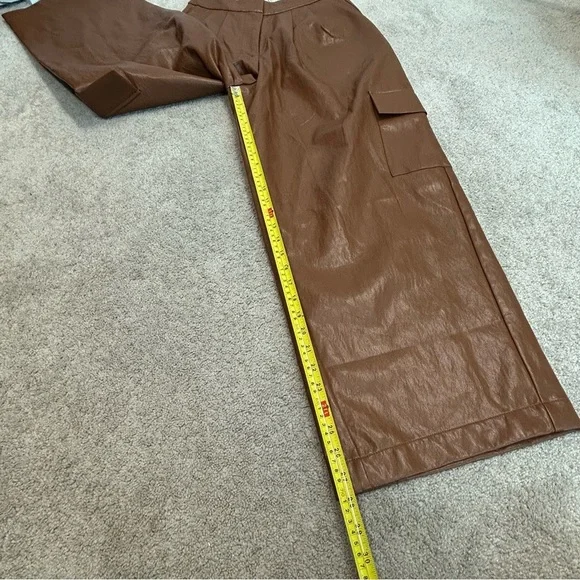 Anthropologie Twentysixhundred Brown faux leather cargo utility wide leg pants - Picture 17 of 17